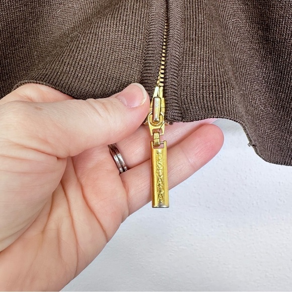Escada Chocolate Brown Wool Cashmere Zippered Jacket Women's German Size 36 US S - Picture 3 of 9